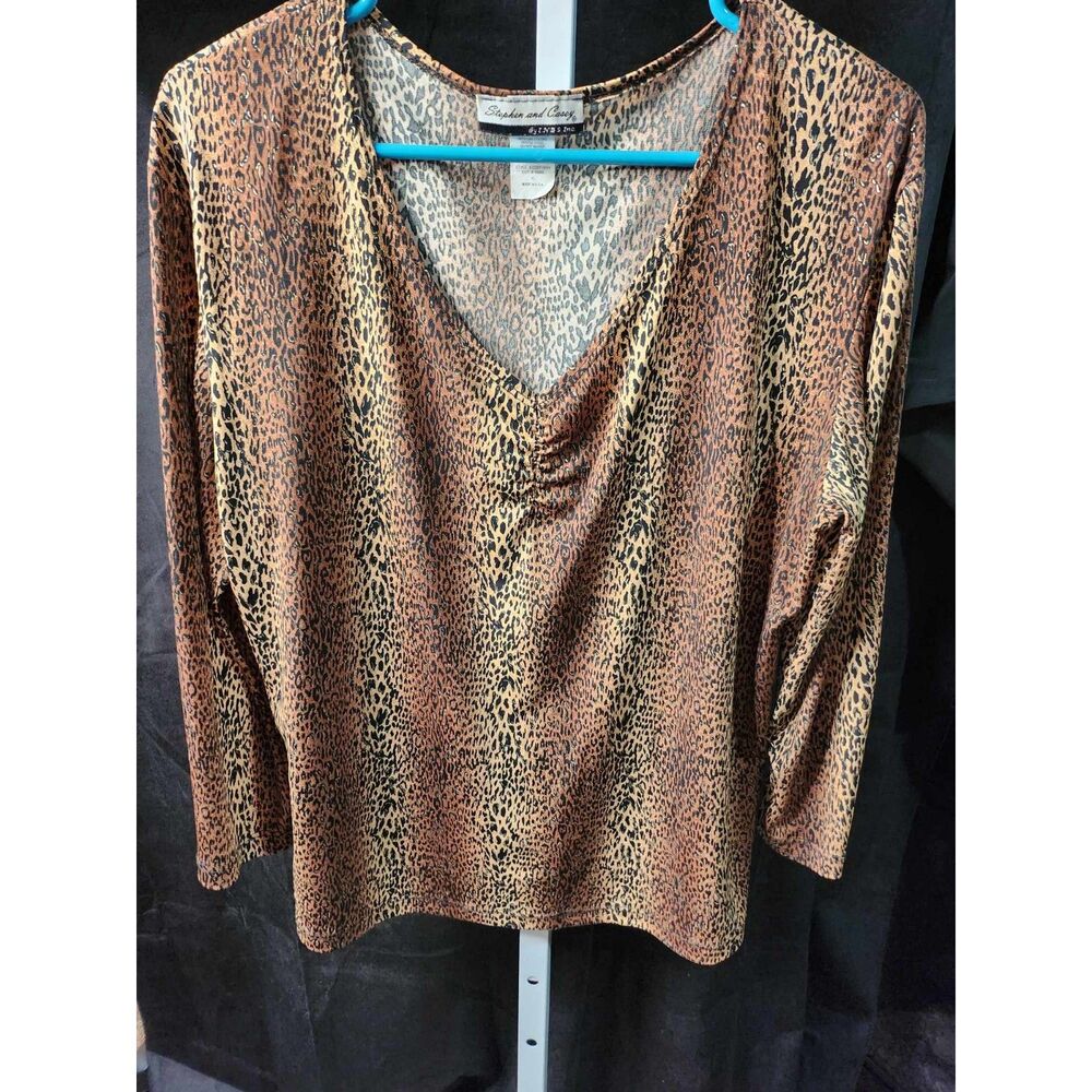 Stephen and Casey Brown & Black Animal Print Top - XL